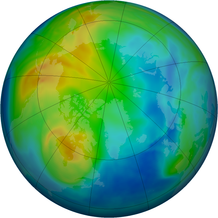 Arctic ozone map for 26 November 2005